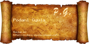 Podani Gyula névjegykártya