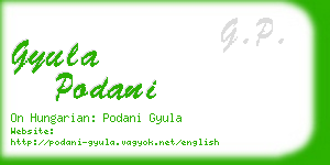 gyula podani business card